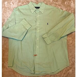 Polo Ralph Lauren Mens XL Classic Fit Button Down Shirt Green Long Sleeve Pony